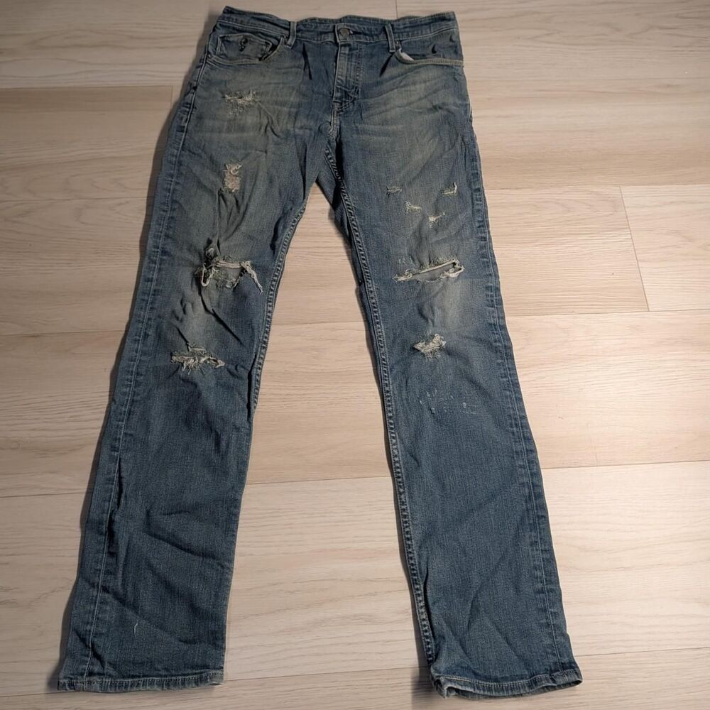 Levi-s Men's Blue and Khaki Jeans